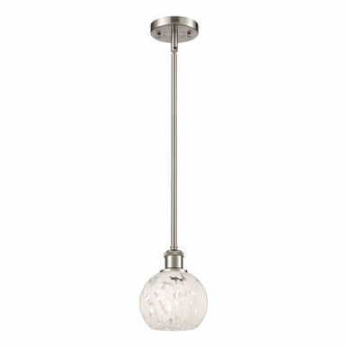 White Mouchette 1 Light Stem Hung Mini Pendant by Innovations - 516-1S-G1216-6