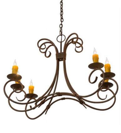Elon 6 Light Oblong Chandelier 30 x 19.5 Inches Wide by Meyda Tiffany - 186126