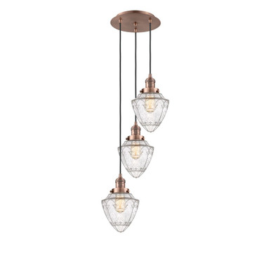 Bullet 3 Light Cord Hung Multi Pendant 33.75X13.5 Inch Wide by Innovations - 113F-3P-G66-7
