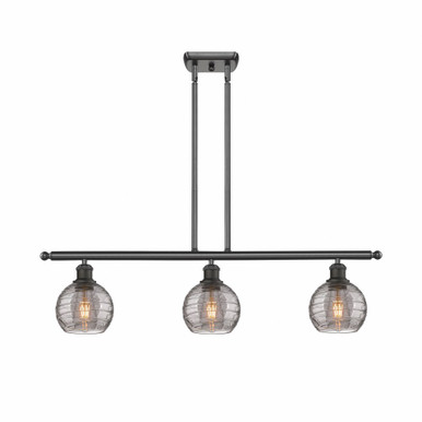 Athens Deco Swirl 3 Light Stem Hung Island 8.63 InchX36 Inch by Innovations - 516-3I-OB-G1213-6SM