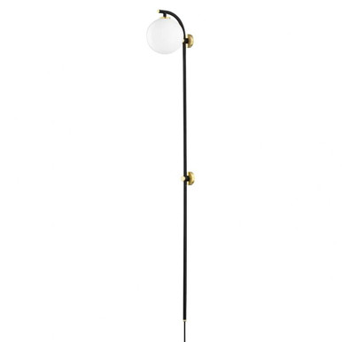 Faye 1 Light Wall Sconce by Mitzi - HL589201-AGB/SBK