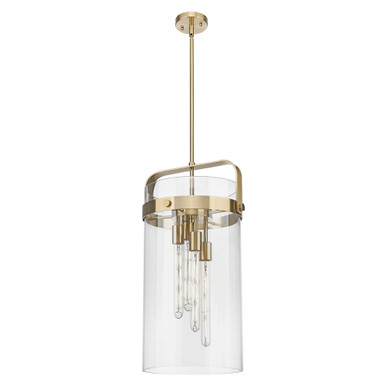 Pilaster 4 Light Stem Hung Pendant 12 Inch X 24.5 Inch Tall by Innovations - 413-4SL-CB-G413-4S-12CL