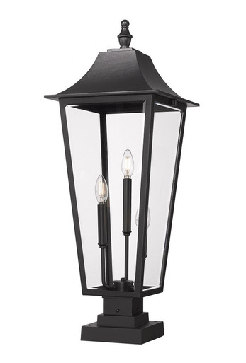 Gannon 3 Light Outdoor Pier Mount 32.5 x 12 Inches by Z-Lite - 5008PHXLS-SQPM-BK
