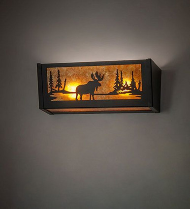 Moose at Lake 2 Light Bath Vanity 6 x 16 Inches by Meyda Tiffany - 270062