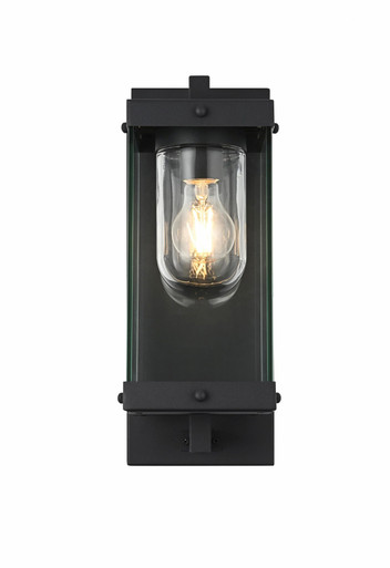 Keaton 1 Light Outdoor Wall Mount 15 Inch Tall and 6 Inch Wide by Elegant - OD409W15BK