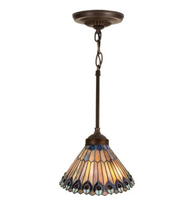 Tiffany Jeweled Peacock Light Medium Pendant by Meyda Tiffany - 50399