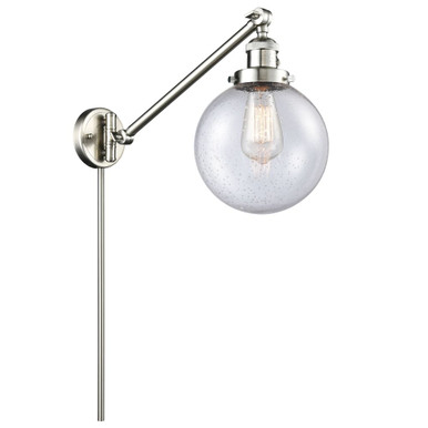 Beacon 100W 1 LED Adjustable Swing Arm Wall Sconce 25X 8 by Innovations - 237-SN-G204-8-LED