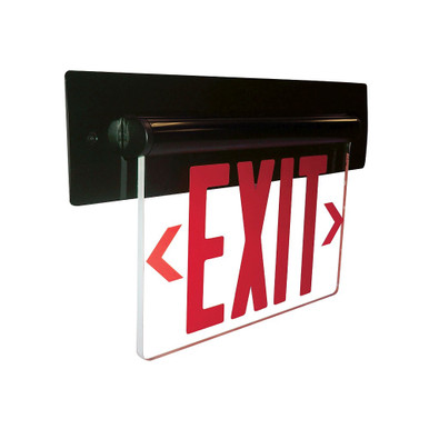NX 813 Series 3W LED Single Clear Adjustable Edge-Lit Exit Sign by Nora - NX-813-LEDRCB