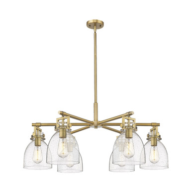 Newton Bell 6 Light Stem Chandelier 16 Inch and 26 Inch Wide by Innovations - 411-6CR-G412-7_P
