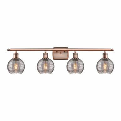 Athens Deco Swirl 4 Light Bath Vanity 9.13 X 35.88 Inch Wide by Innovations - 516-4W-AC-G1213-6SM