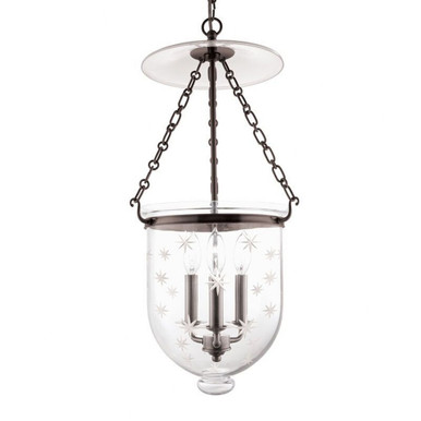Hampton 3 Light Medium Pendant with Star Pattern by Hudson Valley - 254-C3