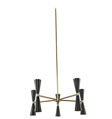 Milo 28 Inch 30W 10 LED 5 Arm Chandelier by Kalco 310470BVB - 310470BVB