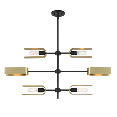 U Turn 6 Light Oversized Island Pendant by Designers Fountain - D263M-IS-MB