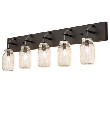 Mason Jar 12.5W 5 LED Bath Vanity 11 x 40 Inches by Meyda Tiffany - 243354