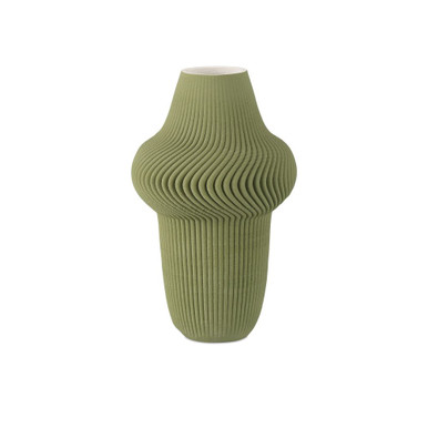 Green Plisse 8.5 Inch Large Vase by Currey Company - 1200-0895