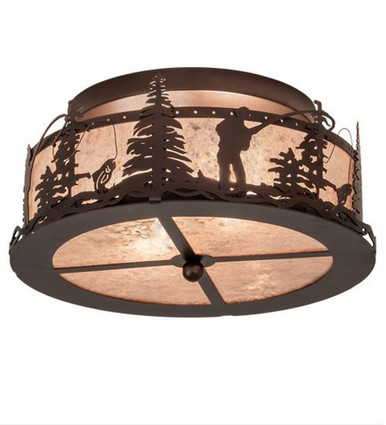 Fly Fishing Creek 2 Light Flush Mount 8 x 16 Inch by Meyda Tiffany - 214358