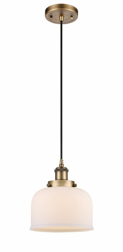 Bell 1 Light Cord hung Mini Pendant 10 Inch and 8 Inch Wide by Innovations - 916-1P-BB-G71