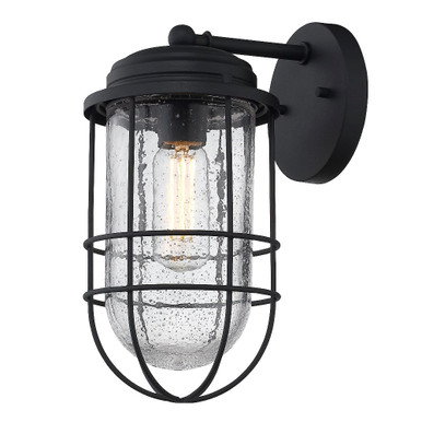 Seaport 1 Light Outdoor Wall Mount 12 Inch Tall by Golden - 9808-OWM NB-SD