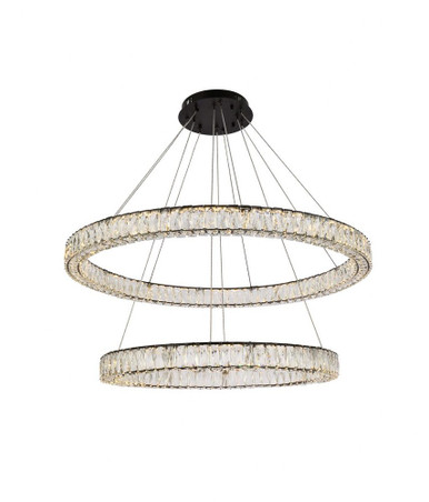 Monroe 2 LED Light Oversized Pendant by Elegant - 3503D42BK