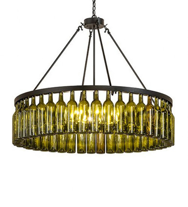 Tuscan Vineyard 6 Light Wine Bottle Chandelier 43 x 48 Inch W by Meyda - 263172