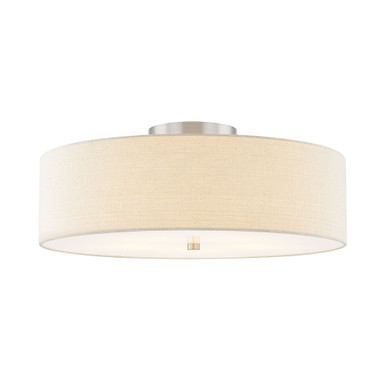 Textile 5 Light 24 Inch Wide Semi Flush Mount by Justice Design - FAB-9762