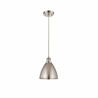 Metal Bristol 1 Light Small Pendant 11.25 Inch Tall by Innovations - 516-1P-SN-MBD-75-SN