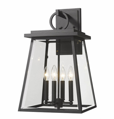 Broughton 4 Light Candle Style Outdoor Wall Lantern by Z Lite - 521B-BK