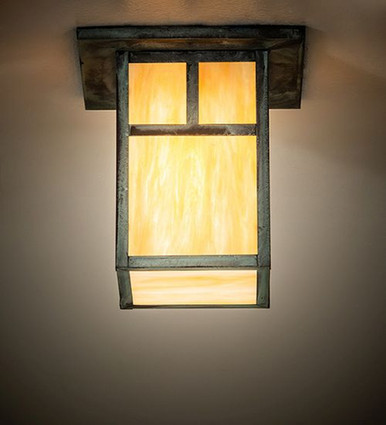 Hyde Park T Mission 1 Light Flush Mount 9.5 x 13 In by Meyda Tiffany - 274320