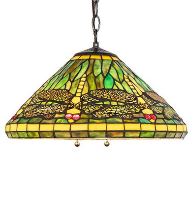 Tiffany Dragonfly 3 Light Pendant 15 x 16 Inches by Meyda Tiffany - 266608