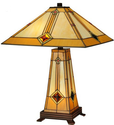 Diamond Mission 23 Inch H Lighted Base Table Lamp by Meyda Tiffany - 138111