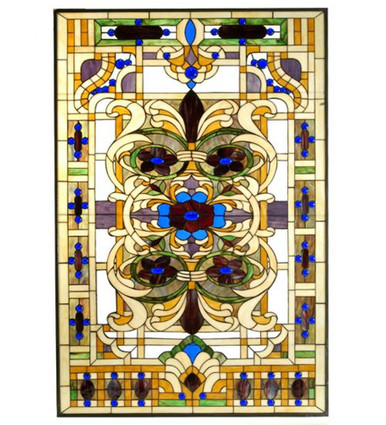 Estate Floral 48 Inch Stained Glass Window by Meyda Tiffany - 71888