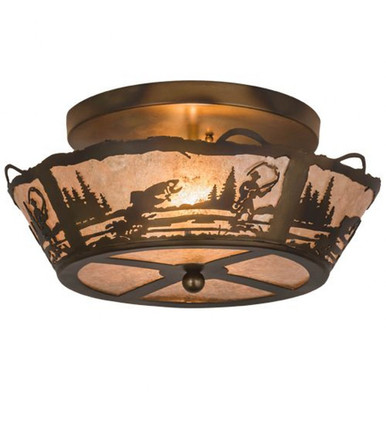 Fly Fishing Creek 2 Light Flush Mount 8 x 16.5 In by Meyda Tiffany - 170968