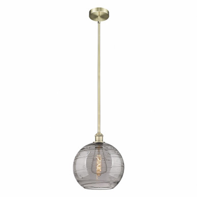 Athens Deco Swirl 1 Light Stem Mini Pendant 12.88 X 12 by Innovations - 616-1S-AB-G1213-12SM