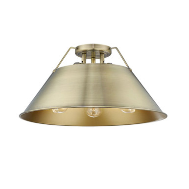 Orwell 3 Light 18.75 Inch Wide Flush Mount by Golden - 3306-3FM