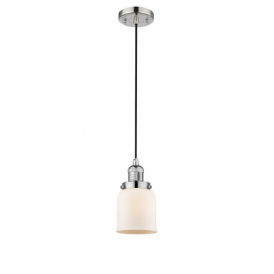 Bell 1 Light Cord hung Mini Pendant 8.88 Inch X 5 Inch Wide by Innovations - 201C-PN-G51