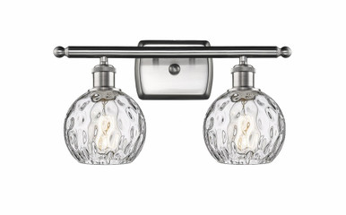 Athens Water Glass 2 Light Vanity Light 16 Inch Wide by Innovations - 516-2W-SN-G1215-6