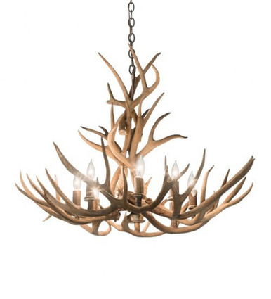 Antlers Mule Deer 8 Light Chandelier 32 x 32 Inches Wide by Meyda Tiffany - 200453