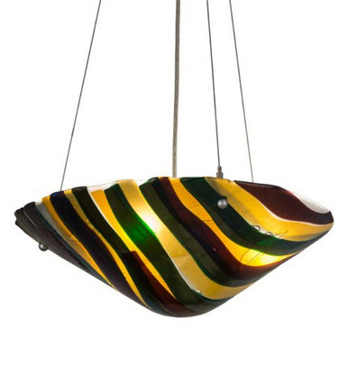 Metro Fusion Penna Di Pavone 3 Light Inverted Pendant 23 x 18 Inch by Meyda - 114438
