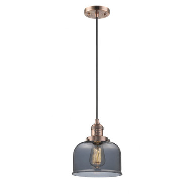 Bell 1 Light Cord hung Mini Pendant 8.88 X 7.75 Inch Wide by Innovations - 201C-AC-G73