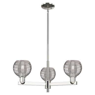 Athens Deco Swirl 3 Light Chandelier 17.63 Inch Wide by Innovations - 716-3CR-PN-G1213-6SM