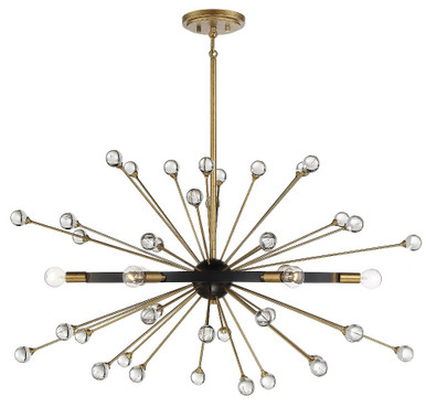 Ariel 6 Light Small Linear Chandelier by Savoy House - 1-1858-6-62