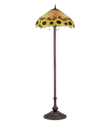 Wicker Sunflower 3 Light Floor Lamp by Meyda Tiffany - 47996