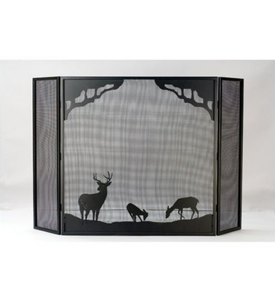 Deer at Dawn 62 Inch Fireplace Screen by Meyda Tiffany - 38521