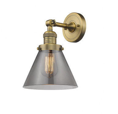 Cone 1 Light Adjustable Wall Sconce 10.5 and 8 Inch Wide by Innovations - 203-BB-G43