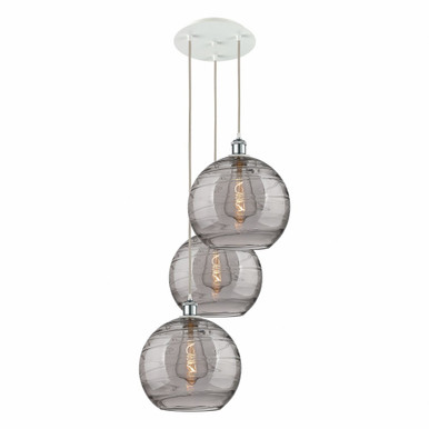 Athens Deco Swirl 3 Light Cord Hung Multi Pendant 40.88X18.5 by Innovations - 113B-3P-WPC-G1213-12SM