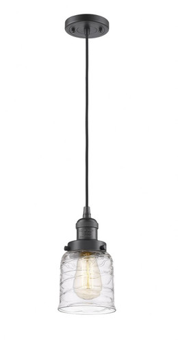 Bell 1 Light Cord hung Mini Pendant 8.88 Inch X 5 Inch Wide by Innovations - 201C-OB-G513