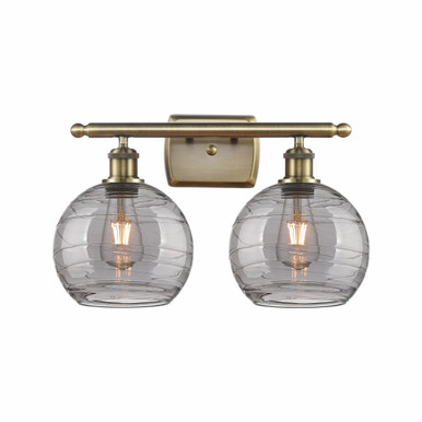 Athens Deco Swirl 2 Light Bath Vanity 10.88 X 18 Inch Wide by Innovations - 516-2W-AB-G1213-8SM