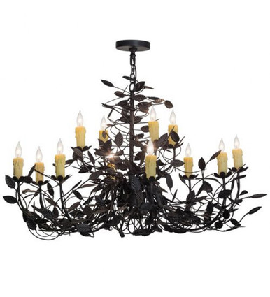 Pear Leaf 12 Light Chandelier 35 x 42 Inches Wide by Meyda Tiffany - 157544