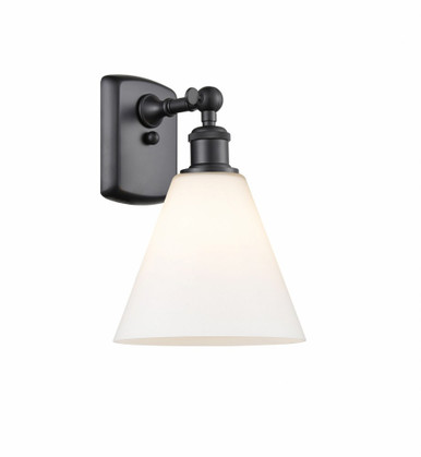 Berkshire Glass 1 Light Wall Sconce 11 Inch and 8 Inch Wide by Innovations - 516-1W-BK-GBC-81