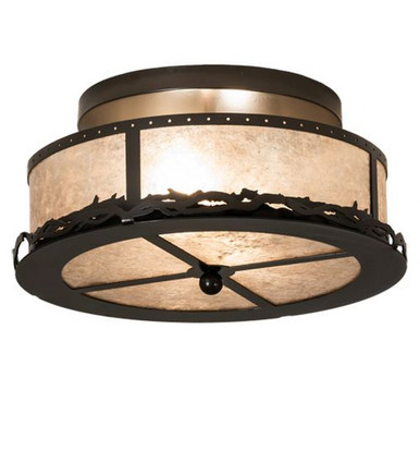 Rustic Prime 2 Light Flush Mount 8.25 x 16 In by Meyda Tiffany - 112999